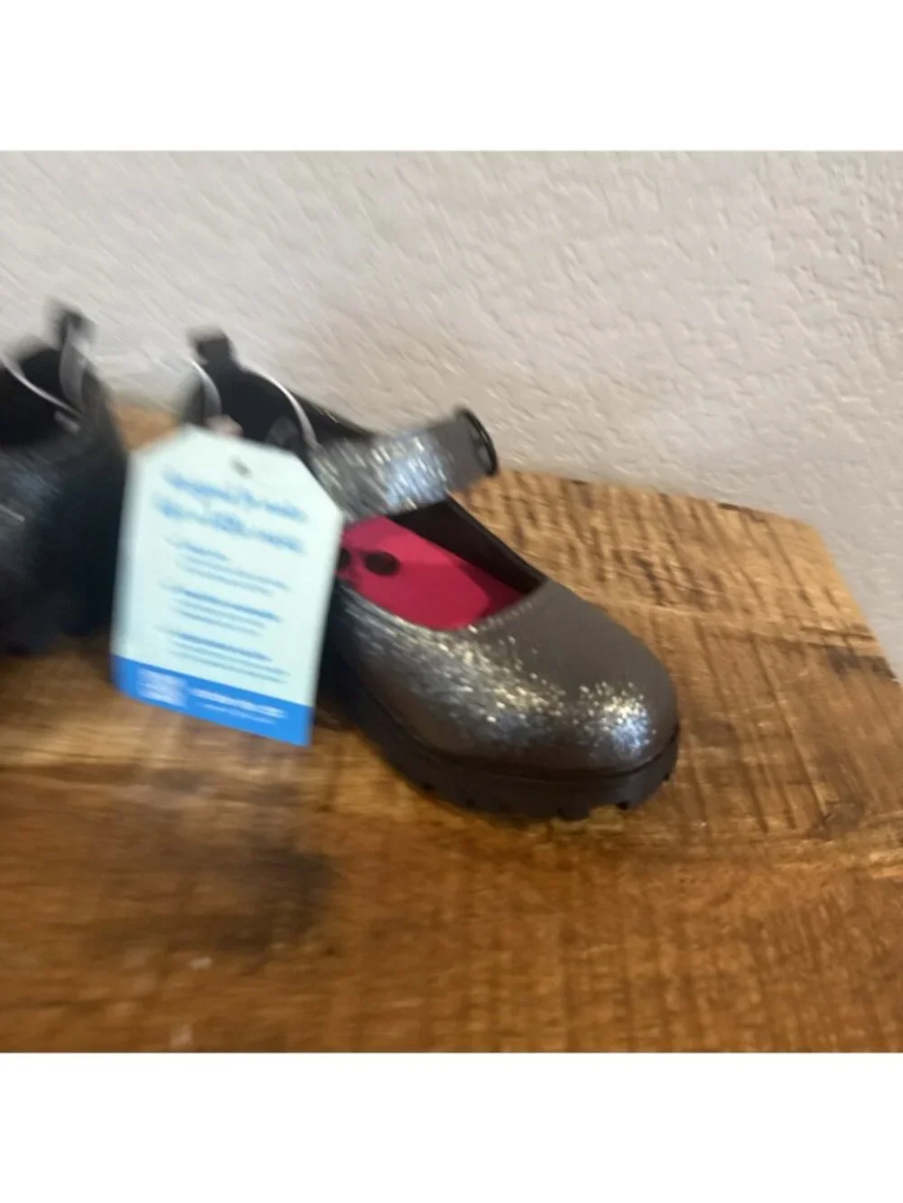 Stride Rite Little Kid Wednesday Gray Sparkle Mary Jane Shoes Sz 7 M NIB Pewter